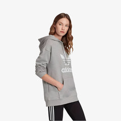 Adidas Women's TRF Hoodie Sweatshirt, Medium Grey Heather/White