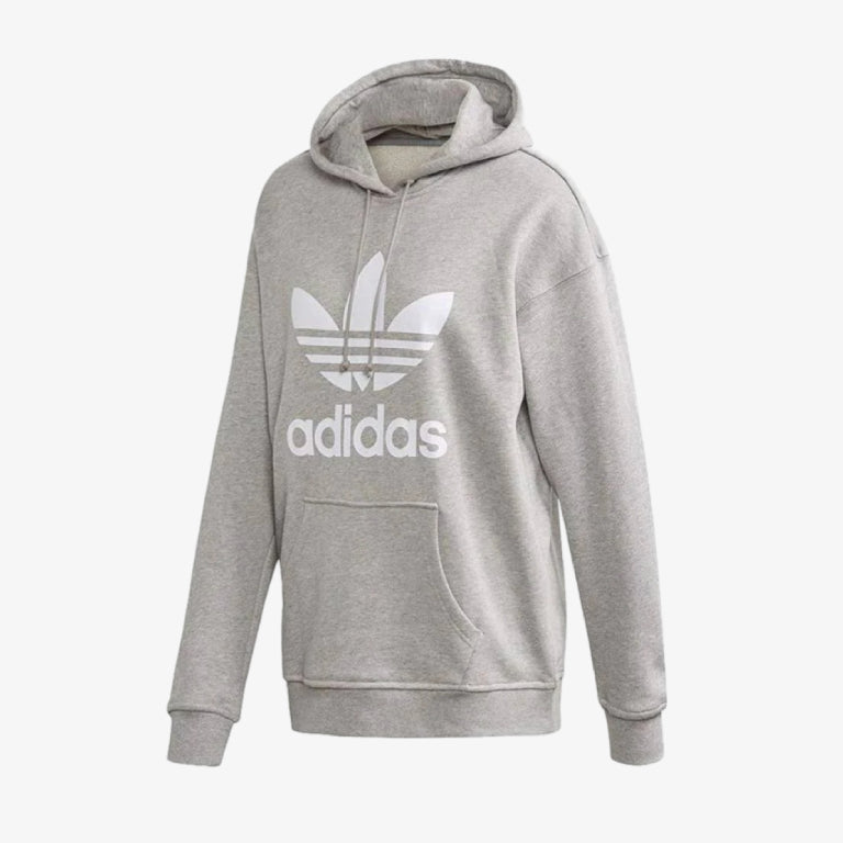 Adidas Women's TRF Hoodie Sweatshirt, Medium Grey Heather/White