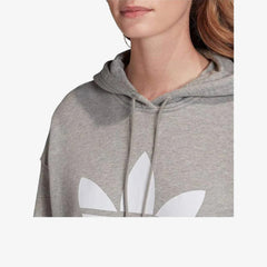 Adidas Women's TRF Hoodie Sweatshirt, Medium Grey Heather/White